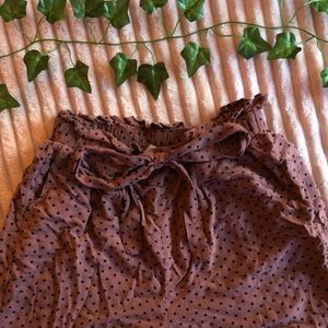 Dusty Pink, Black Polka Dot, Cozy Tie-Front Pants